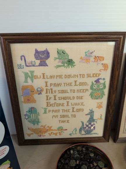 Buttons, Charlie Brown Christmas Tree, and (2) stitched signs