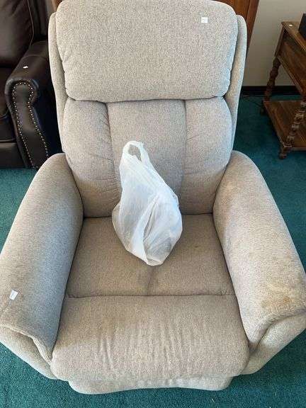 Gray Electric Recliner with Cords