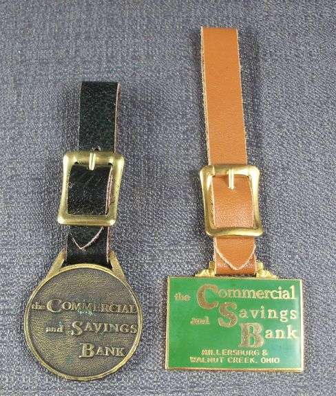 Commercial & SAvings Bank, lot of 2 Watch Fobs