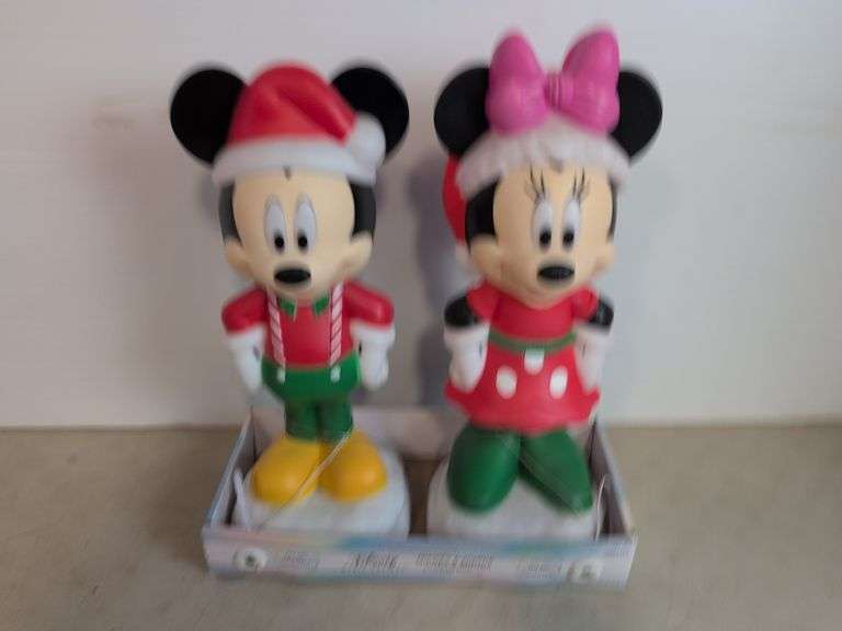 Mickey and Minnie lighted decor - work - 14" tall