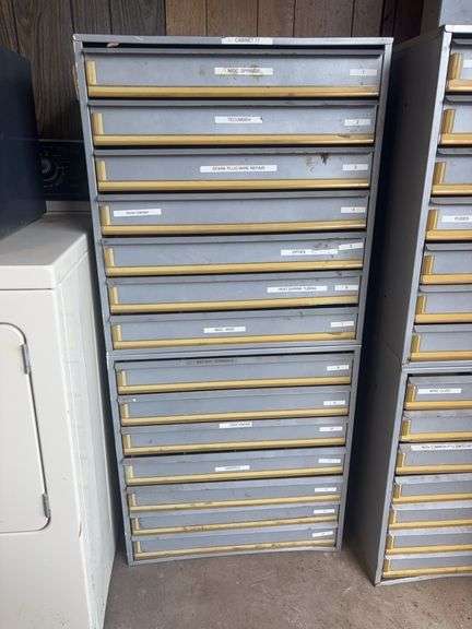 Metal Storage Bin w/Drawers 16” D 54” H 24” W