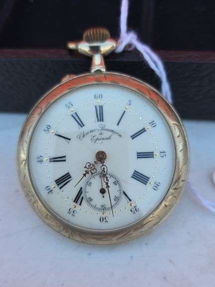 1905 CHRONO BESANCON A EPINAL SWISS WINDUP POCKET WATCH WORKS