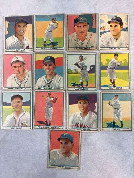 1941 Playball lot of 13: no duplicates w/ Pinkey May, VG+
