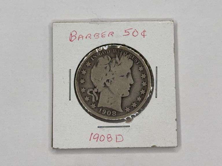 1908-D Barber Half Dollar