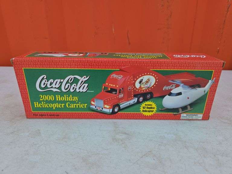 2000 COCA-COLA HOLIDAY HELICOPTER CARRIER TRUCK WITH BOX