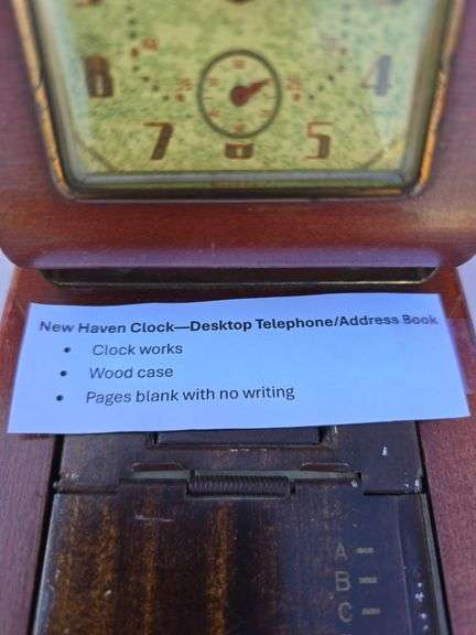 NEW HAVEN DESKTOP CLOCK/ADDRESS BOOK WORKS