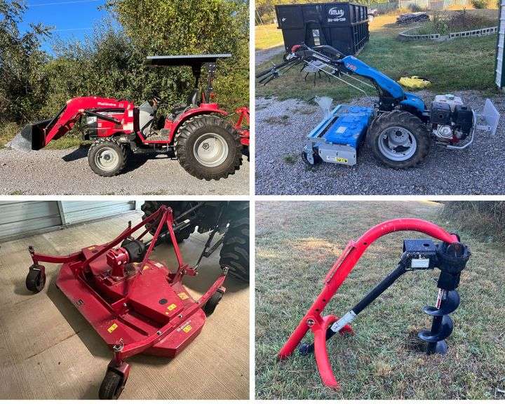 Mahindra Tractor, BCS Hand Mower, Attachments (WV)