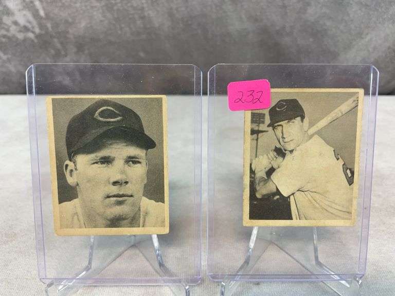 1948 Bowman baseball: Sauer, Edwards, Wyrostek, Wehmieier