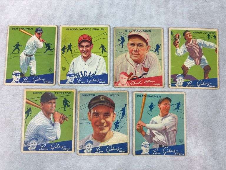 1934 Goudey lot of 7, good-VG+