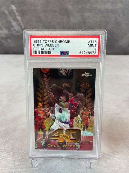 1997 Topps Chrome #T15 Chris Webber Refractor PSA 9