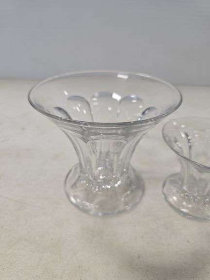 SET OF 2 HEISEY COLONIAL PATERN VASES MARKED