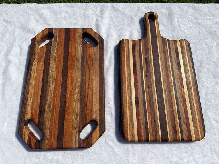 (2) Homemade Wooden Charcuterie Boards