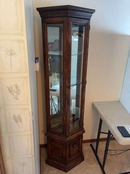 Curio Cabinet w/Glass Shelves 6’ Tall 24” W