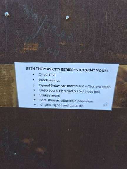SETH THOMAS CITY SERIES VICTORIA 1879 MANTLE CLOCK RUNS