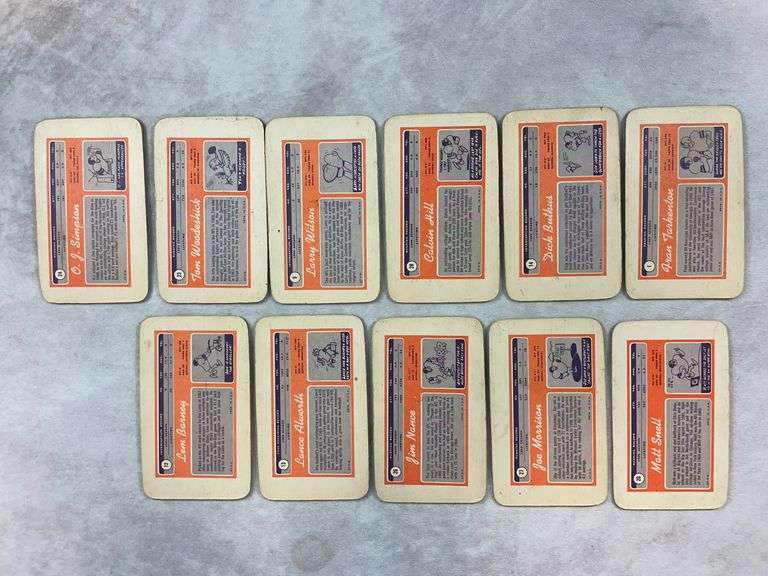 (11) 1970 Topps Super Cards - Simpson, Wilson, Hill, Butkus, Tarkenton & Others
