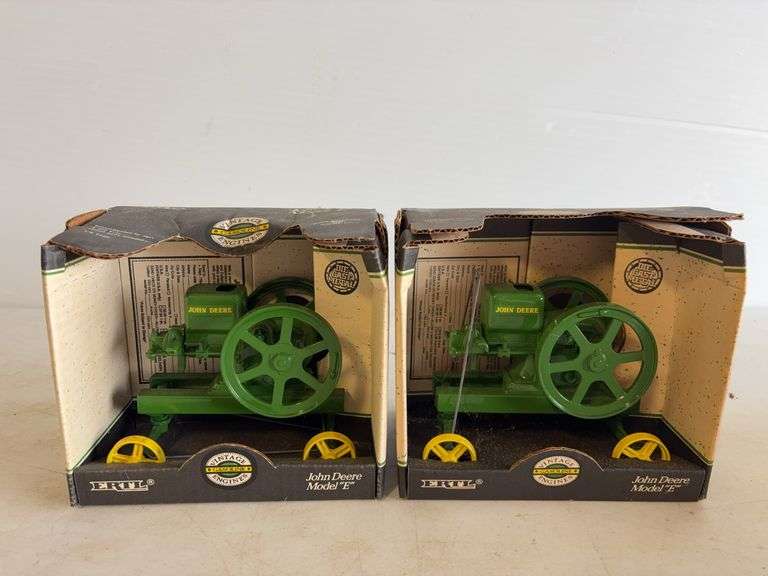 (2) John Deere model E diecast engines - 1/6 scale, dirty
