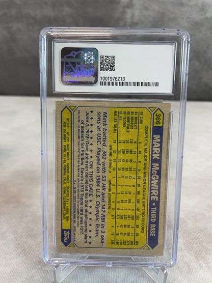 1987 Topps #366 Mark McGwire RC CSG 9