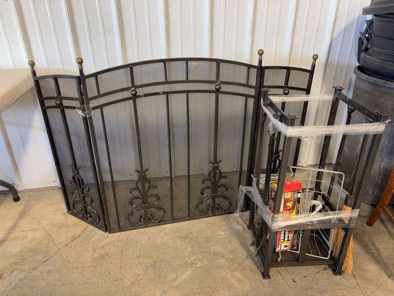 Fireplace screen and tools