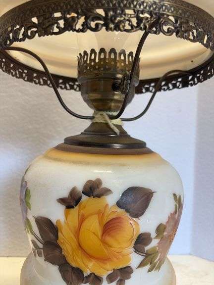 Vintage Hurricane Lamp , 29” H