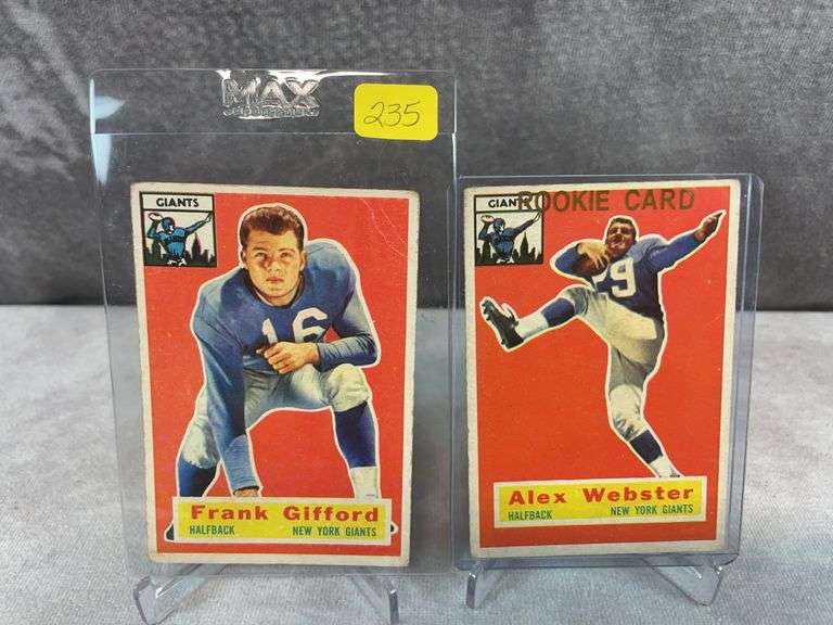 1956 Topps football 28 cards, no duplicates w/ Gifford & Alex Webster (Rookie)