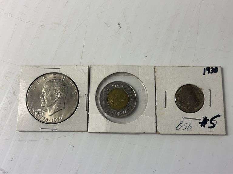 Bicentennial Eisenhower Dollar, Canadian $2 Coin, Buffalo Nickel