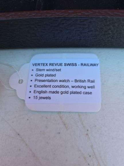 VERTEX REVUE SWISS RAILWAY WINDUP POCKET WATCH 15 JEWEL WORKS