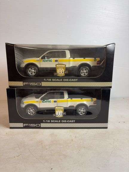 (2) F-150 diecast model pickup trucks - 1/18 scale, dirty