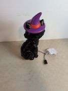 Halloween black cat blow mold - works - 17" tall