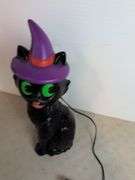 Halloween black cat blow mold - works - 17" tall