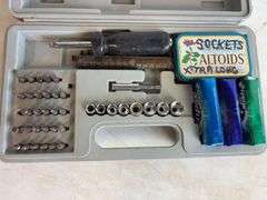 Sears/Craftsman belt sander, sockets, and driving bits