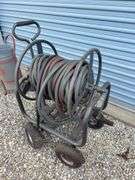 Garden hose with cart - most wheels are flat
