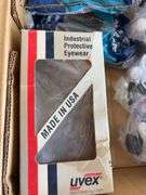 Anvil/bench vise and safety goggles