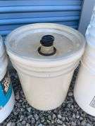 Large assortment of buckets for cleaners & misc.