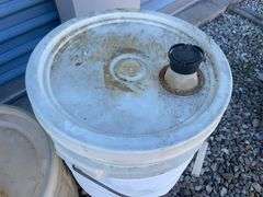 Large assortment of buckets for cleaners & misc.