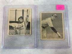 1948 Bowman baseball lot of 4: Johnny Sain, Marion, Blackwell, Tommy Henrich