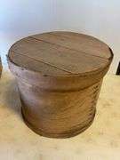 (4) baskets and wooden barrel - various types and sizes