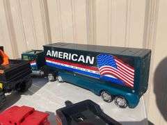 Box of toy cars/ trucks