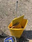 Large lot of misc. items including car seat, Rubbermaid trash barrel, radio parts, jumper cables, hy