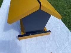 Homemade WVU Wooden Bird Feeder