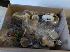 (2) boxes of miscellaneous glassware and decor