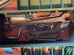 Toolbox with wrenches, hammer, sockets, and more