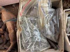 Crate with John Deere oil can, planer, and more