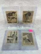 1948 Bowman baseball lot of 4: Johnny Sain, Marion, Blackwell, Tommy Henrich