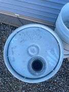 Large assortment of buckets for cleaners & misc.