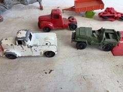 Tote of hand saws and clamps