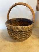 (4) baskets and wooden barrel - various types and sizes
