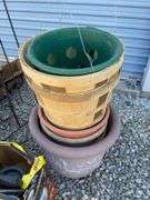 Assortment of Planters, sprayer, bird house, decorative stand and watering can