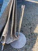Umbrella stand w/ umbrella, outdoor chair and extra cushion