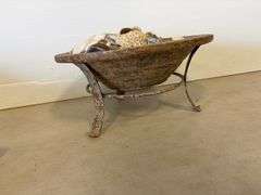 Decorative bowl with stand and shells