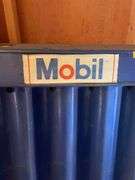 Vintage Mobil Oil fuel-island oil can display rack